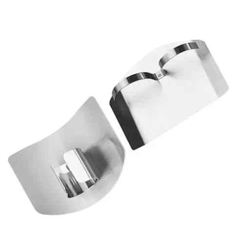 Produktbild: CONGARTENO 2st Fingerschutz Slice-handschützer Nagel-fingerschneidschutz Messer Schnittschutz Sicherheitshalter Für Allesschneider Zwiebelhalterschneider Messerschutz Rostfreier Stahl Silver