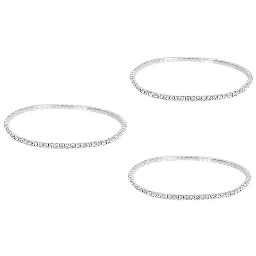 Produktbild: CONGARTENO 3St Elastisches Fußkettchen fusskettchen fussketten fußketten Anklet fußringe fussfessel fußkettchen für Damen Knöchel-Armband-Kette Strass-Knöchelkette Frauen Fußkettchen Silver