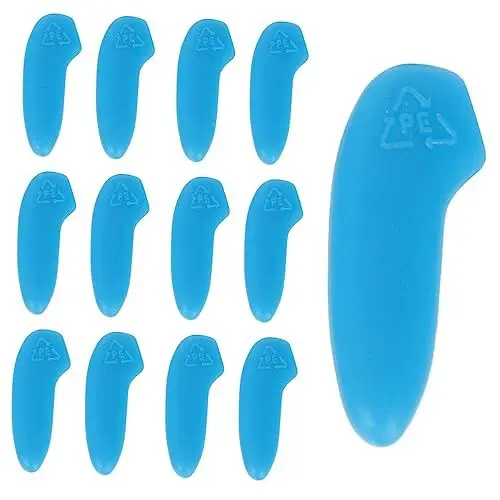 Produktbild: CONGARTENO 50 Stück Tipp-Set Klingenschutz für Küchenmesser flexible Spitzenendkappen Sicherheitsmesser Messer Kantenschutz Messerspitzenabdeckung Spitzenschutz Handmesserschutz Plastik Blue