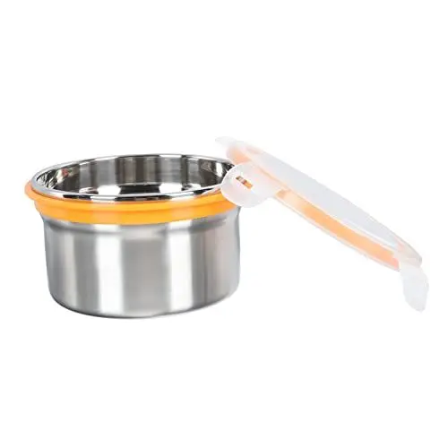Produktbild: CONGARTENO Edelstahlbehälter Auslaufsicher Lunchbox Mitdeckel Obstbox Für Schule Büro Outdoor Grill Picknick Lebensmittelbehälter Aufbewahrungsbox Für Reisen Und Arbeit