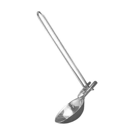 Produktbild: CONGARTENO Picknicklöffel essgeschirr outdoor klapplöffel zubehör camping camping-zubehör tragbare Suppenkelle Außenkelle Campingmahlzeiten tragbares Besteck Kochkelle Rostfreier Stahl Silver