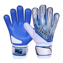 Produktbild: CONNECT Kinder-Fußball-Torwarthandschuhe mit Super Grip Latex-Torwarthandschuhe Kinder, Jungen & Mädchen, Junior, Fußball-Torwarthandschuhe, für Training (Cyan, 4)