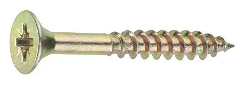 Produktbild: Connex Universalschrauben 6,0 x 100 mm - 1 kg Großpack - Senkkopf - PZ Pozidriv-Antrieb - Teilgewinde - Gelb verzinkt / Schrauben-Set / Schrauben im Beutel / KL3136099
