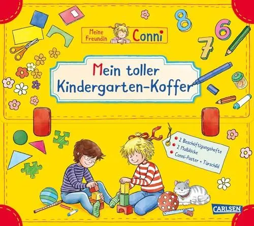 Produktbild: Conni Gelbe Reihe (Beschäftigungsbuch): Mein toller Kindergarten-Koffer: Für Kinder ab 3 Jahren mit 2 Beschäftigungsheften, 2 Malblöcken und 1 Miniposter - plus ein Türschild zum Selbstgestalten