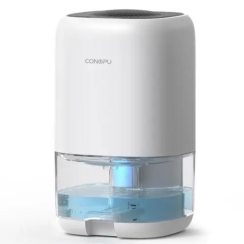 Produktbild: CONOPU Luftentfeuchter 1000ml, Elektrisch, Auto Off & Farbiges LED Licht, Peltier Technologie Update, Tragbar und Ultra Leise, für Zuhause, Badezimmer, Kleiderschrank, OZC19S01, White