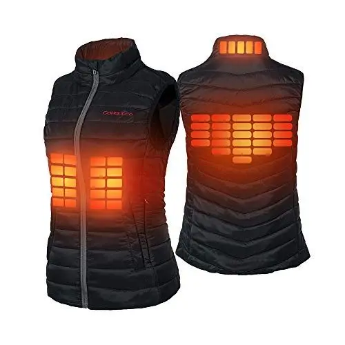 Produktbild: CONQUECO Damen beheizte Weste Akku: Beheizte Jacke mit 10000mah Akku - USB-Aufladen Heheizte Daunenweste Kleidung für Outdoor Reisen Motorsport,L