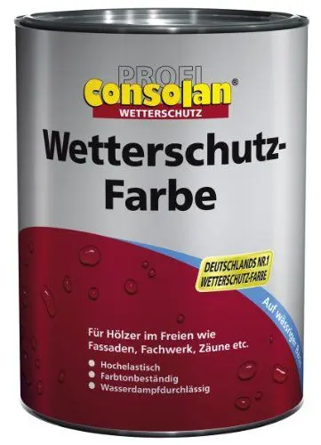 Produktbild: Consolan Profi Wetterschutzfarbe Holzschutz außen 10 Liter, Schwedenrot, 10 l (1er Pack)