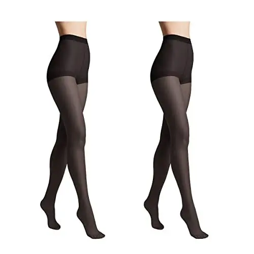 Produktbild: Conte elegant 2er-Pack langlebige Damenstrumpfhose Halbmatt - SOLO 40 DEN - Damen Feinstrumpfhose Strumpfhose mit markiertem Höschenteil - Einfarbig Farbe Schwarz Größe 3