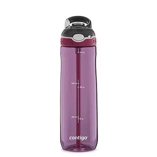 Produktbild: Contigo Ashland Autospout Trinkflasche mit Strohhalm, große BPA-freie Kunststoff Wasserflasche, auslaufsicher und nachhaltig, Outdoor Sportflasche für Fahrrad, Joggen, Wandern, Arbeit, Schule, 720 ml
