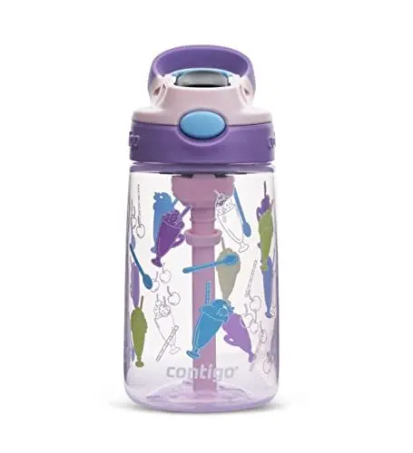 Produktbild: Contigo Kinder Trinkflasche Easy Clean Autospout mit Strohhalm, BPA-freie robuste Wasserflasche, 100 Prozent auslaufsicher, einfache Reinigung, ideal für Kita, Kindergarten, Schule und Sport, 420 ml
