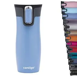 Produktbild: Contigo Unisex-Adult West Loop Autoseal Thermobecher, Edelstahl Isolierbecher, Kaffeebecher To Go, BPA frei, auslaufsicherer Reisebecher mit Easy-Clean-Deckel, hält bis zu 5h warm, 470 ml, Earl Grey