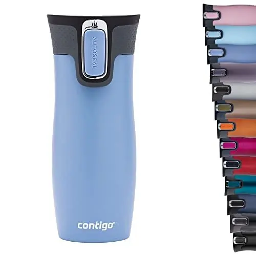 Produktbild: Contigo Unisex-Adult West Loop Autoseal Thermobecher, Edelstahl Isolierbecher, Kaffeebecher To Go, BPA frei, auslaufsicherer Reisebecher mit Easy-Clean-Deckel, hält bis zu 5h warm, 470 ml, Earl Grey