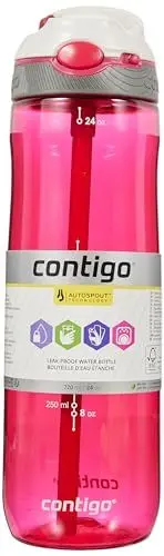 Produktbild: Contigo Unisex Erwachsene Trinkflasche Ashland Autospout mit Strohhalm große BPA-freie Kunststoff Wasserflasche, auslaufsicher, für Sport, Fahrrad, Joggen, Wandern, 720/1200 ml, Sangria, 720 ml