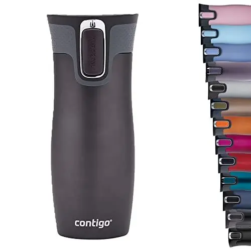 Produktbild: Contigo West Loop Autoseal Thermobecher, Edelstahl Isolierbecher, Kaffeebecher To Go, BPA frei, auslaufsicherer Reisebecher mit Easy-Clean-Deckel, hält bis zu 5h warm, 470 ml, 1 Stück