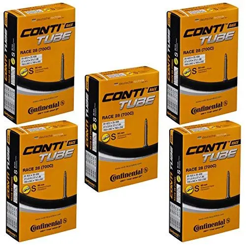 Produktbild: Continental Race 28 Inner Tubes Unisex Continental Race 28 (700c) 42mm Presta-Ventil Innenschlauch – 0181781 Schlauch-Packungen, Schwarz, 700 x 20c-25c