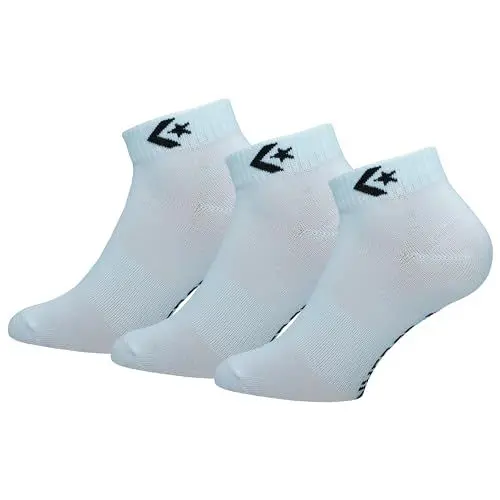 Produktbild: Converse 3 Paar Quarter Socken - Fußgewölbeunterstützung - Polyester - Unisex (Weiß, 39-42)