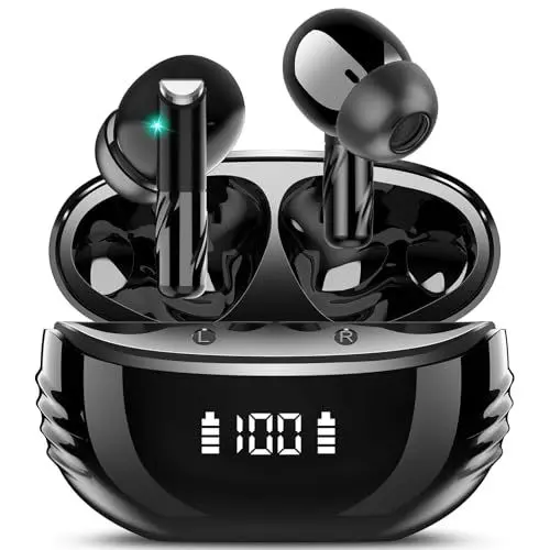 Produktbild: Conyat Bluetooth Kopfhörer, Kopfhörer Kabellos Bluetooth 5.4 mit HD Mikrofon, ENC Call Noise Cancelling Wireless Kopfhörer, 48H Tiefer Bass In Ear Kopfhörer, IP7 Wasserdicht Ohrhörer Schwarz
