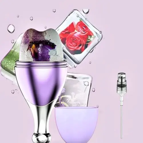 Produktbild: Coodweles Ice Roller,eisroller gesicht & Spray Gesichtsroller,ice roller gesicht Anti-Aging Falten Reduzieren,Dunkle Augenringe Reduzieren,Wiederverwendbares Silikon (Lila/Violett)