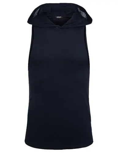 Produktbild: COOFANDY Herren-Tanktops, ärmellos, für Fitnessstudio, Hoodies, Workout, Kapuzen-Tanktops, Hoodies, Muskel-T-Shirt, ärmellos Marine Blau M