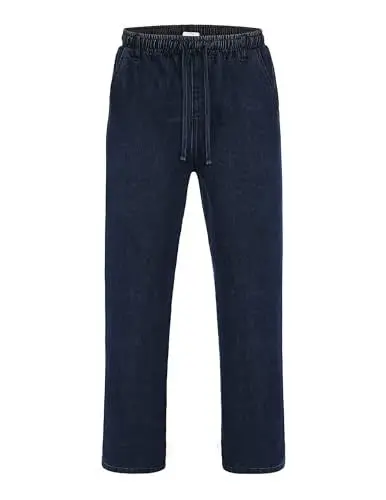 Produktbild: COOFANDY Herren Jeans Stretch Schlupfhose Schlupfjeans Gummizughosen aus Baumwolle Männer-Hose mit Elastische Bund Marineblau XXL