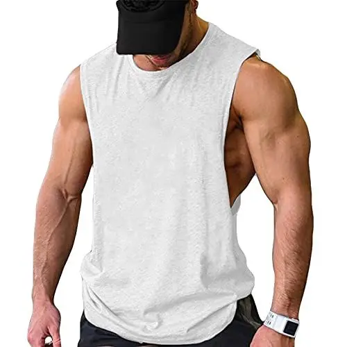 Produktbild: COOFANDY Männer Gym Tanktop Athletic Workout Muskel Bodybuilding Ärmelloses T-Shirt Weiss(1 Stück) S