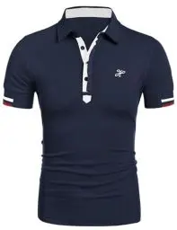 Produktbild: COOFANDY Poloshirt für Herren Casual Polohemd Slim Fit Kurzarm Polo Shirt leichtes Poloshirt Golf Shirt Oberteil Navy Blau S