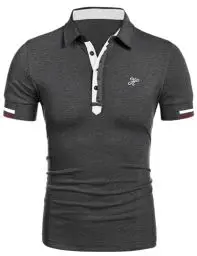 Produktbild: COOFANDY Poloshirt für Herren Kurzarm T-Shirt Polo Hemd leichtes Männer Alpha Polohemd Golf Shirts Dunkelgrau XXL