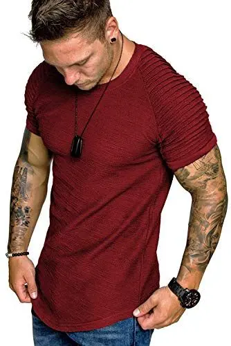 Produktbild: COOFANDY T-Shirt Herren Rundhals Gym Shirts Kurzarm Funktionsshirt Raglan Ärmel Muscleshirt Bodybuilding Tops L