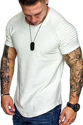 Produktbild: COOFANDY T-Shirt für Herren Raglan Ärmel Muscleshirt Rundhals Shirts Sport Funktionsshirt Gym Shirt Training Tee L