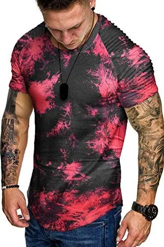 Produktbild: COOFANDY T-Shirt Herren Funktionsshirt Rundhals Muskelshirt Kurzarm Raglan Shirt Sport Gym Shirts Basic Tee