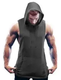 Produktbild: COOFANDY Tank Top Herren Fitness Ärmelloses Shirt Gym Bodybuilding Shirts Ärmellose Muskelshirts Männer Workout Hoodie Tanktop Kapuzenpullover Dunkelgrau(1 Stück) L
