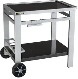 Produktbild: Cook'in Garden Media M Gartenwagen für Grill/Plancha/Arbeitsplatte – L 93,5 × B 67 × H 80,5 cm, Schwarz / Silber.