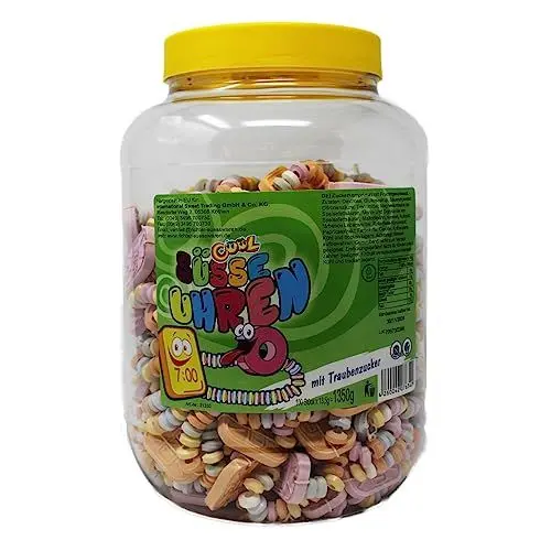 Produktbild: Cool 100 süsse Uhren aus Traubenzucker | Dextrose Uhren | in der wiederverschließbaren Dose, 1er Pack (100 x 13,5 g)
