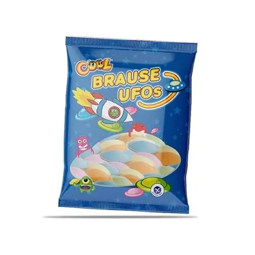 Produktbild: COOL Brause Ufos mit Schleckpulver Brausefüllung, prickelnder Fruchtgeschmack, Flowpack 1 x 39 g