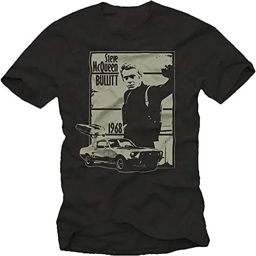 Produktbild: Cool Steve McQueen T-Shirt for Men Bullitt Black Size S-XXXL Black XL