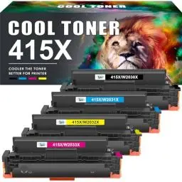 Produktbild: Cool Toner Kompatible 415X Tonerkartusche Ersatz für HP 415A W2030A W2030X 415 Color Laserjet Pro MFP M479fdw M479fdn M479fnw M479dw M479 M454dn M454dw Toner (Schwarz, Cyan, Gelb, Magenta, 4er-Pack)
