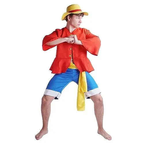 Produktbild: CoolChange Monkey D. Ruffy Cosplay Kostüm nach 2-jähriger Trennung mit Hemd, Hose und Hut | Größe: M