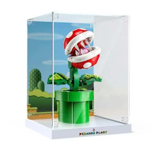 Produktbild: cooldac Acryl Vitrine kompatibel mit Lego 71426 Super Mario Piranha-Pflanze Set, Staubdicht Transparent Universal Vitrine Kompatibel mit Lego Super Mario Piranha Pflanze(Das Modell Nicht Enthalten)