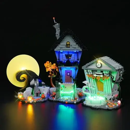 Produktbild: cooldac LED-Licht Kit Kompatibel mit Lego Tim Burton's The Nightmare Before Christmas, LED Beleuchtungsset Kompatibel mit Lego Nightmare Before Christmas 21351(nur Lichter,Keine Modelle)