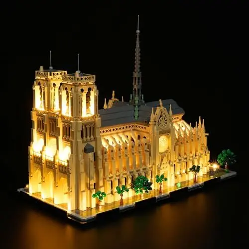 Produktbild: cooldac Led Licht Kit Kompatibel mit Lego Notre Dame de Paris(Kein Modell, Nur Beleuchtung), Kreative Dekorlichter Set Kompatibel mit Lego 21061 Notre Dame de Paris.
