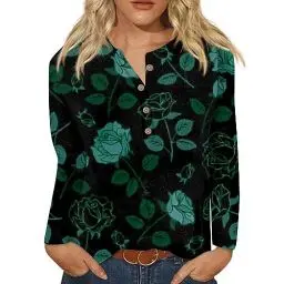 Produktbild: Coole Sachen Für Teenager Mädchen Pullover Weiblich Knopfleiste Pullover Rundhals Bequemer Strand Klassische Overzise Oberteil Damens Halloween Mehrfarbig Warn Langärmliges Dicke Dunkelgrün