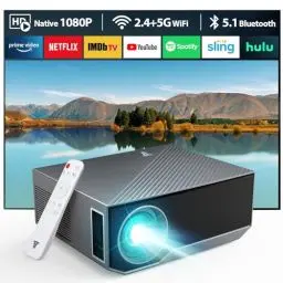 Produktbild: CoolEeve 20000 Lumen Bluetooth Beamer Full HD 1080P Unterstützt, 5G WiFi LED Heimkino Portable Projektor, Kompatibel mit iOS/Android/Laptop/HDMI/PC/TV-Stick/USB