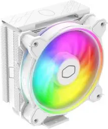 Produktbild: Cooler Master Hyper 212 Halo CPU-Luftkühler – reinweißes Aluminium-Finish, 4 kontinuierliche Direktkontakt-Heatpipes mit Lamellen, MF120 Halo2 ARGB-Lüfter, LGA1700 & AM5 Kühler, ARGB Erkennung - weiß