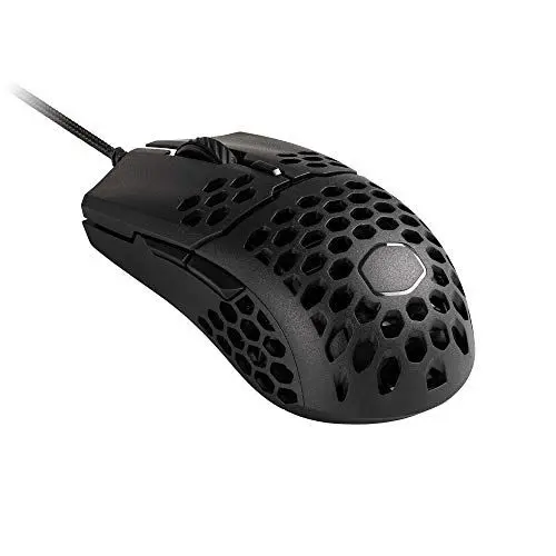 Produktbild: Cooler Master MM710 ultraleichte 53g Gaming-Maus mit Kabel, Computer-Maus mit Pixart-Sensor (16000 DPI), Omron-Schalter (20 Millionen Klicks), PTFE-Gleitfüße, beidhändige Wabenschale - Matt-Schwarz