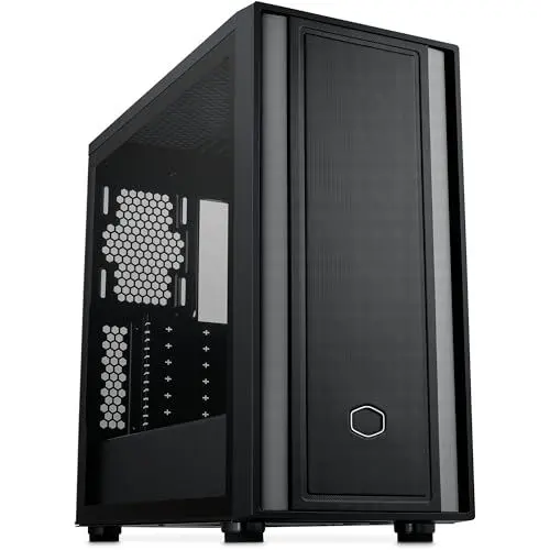 Produktbild: Cooler Master MasterBox 600 Lite – Mid-Tower E-ATX Airflow-Gehäuse Back Connect MB & 420 mm Kühler-fähig, unterstützt bis zu 7 Gehäuselüfter, Seite aus gehärtetem Glas, USB 3.2 Gen 1 Typ-C