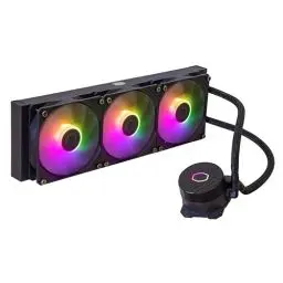 Produktbild: Cooler Master MasterLiquid 360L Core ARGB Wasserkühlung - CPU-Flüssigkeitskühler mit Zweikammer-Gen-S-Pumpe, überlegende PC-Kühlung mit 120mm -Lüfter, LGA 1700- und AM5-Halterungen – Schwarz