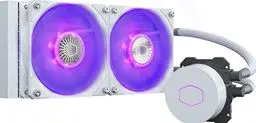 Produktbild: Cooler Master MasterLiquid ML240L V2 RGB CPU Kühler - Wasserkühlung für Desktop mit ultra-starken Lichteffekten, zwei 120-mm-SickleFlow-Lüfter, weiß