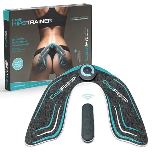 Produktbild: CoolFit EMS HipsTrainer 53417 | Innovativer Trainer für Po und Hüften | Zur Festigung der Muskeln und Straffung der Haut | mit 15 Intensitätsstufen | wiederverwendbare Gelpads | wiederaufladbar