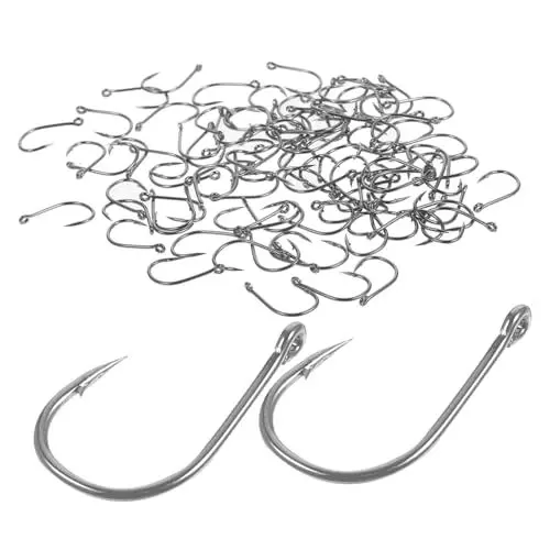 Produktbild: COOLHIYA 100 STK Köderhaken Angelhaken Mit Federverschluss Angelzubehör Angelhaken Salzwasser Swimbait-Haken Angelhaken Süßwasser Bass-Hooks Bassköder Verwalten Und Bezahlen Werkzeug