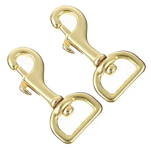 Produktbild: COOLHIYA 2 Stück Quadratischer Drehbarer Karabinerhaken Drehbare Haken Goldfarbener Schlüsselanhänger Reise-Geldbörse Drehbarer Bolzen Schnappauslöser-Clips Haken Feder